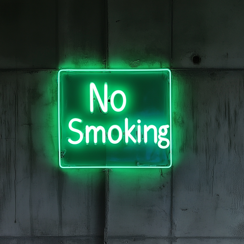 "No Smoking" - Green Neon Sign, 24 Inches
