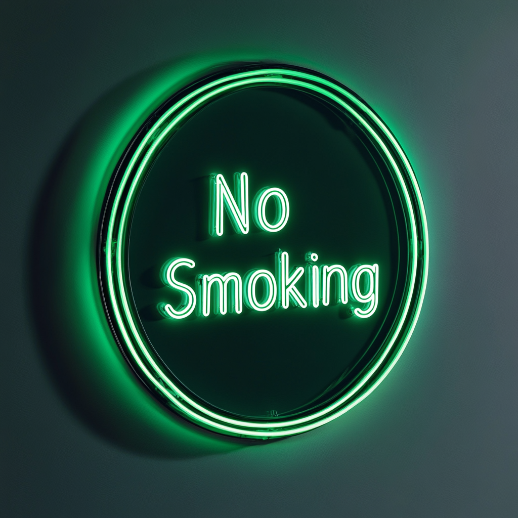 "No Smoking" - Green Neon Sign, 24 Inches