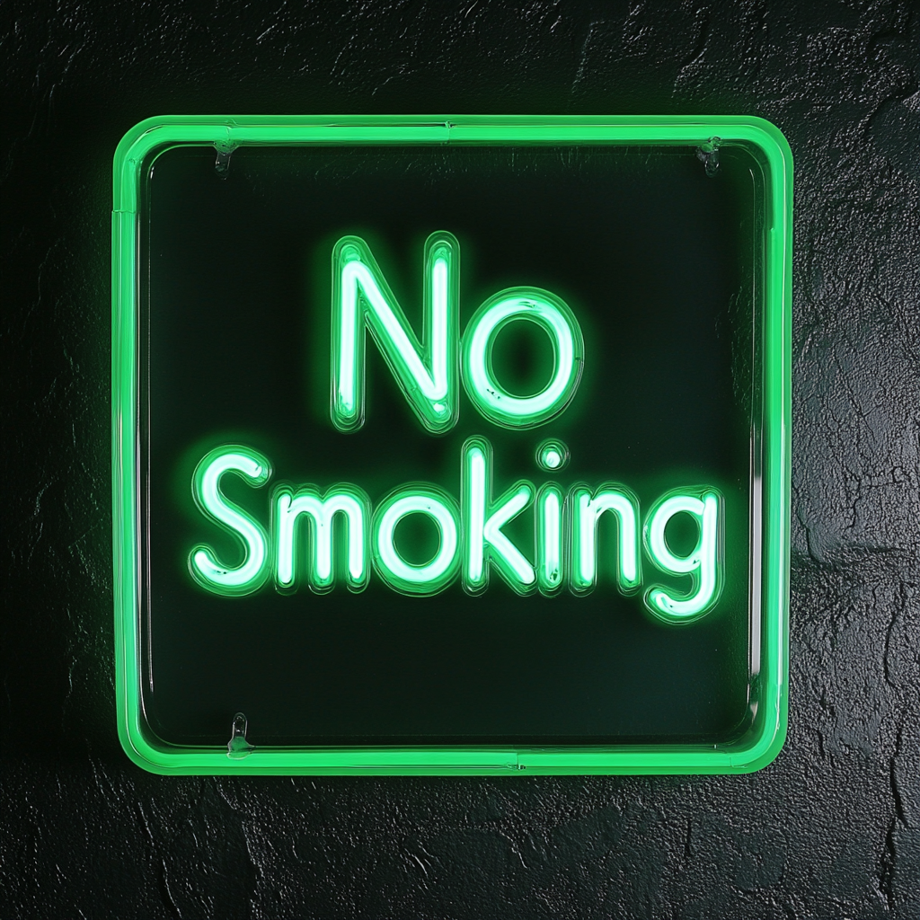"No Smoking" - Green Neon Sign, 24 Inches
