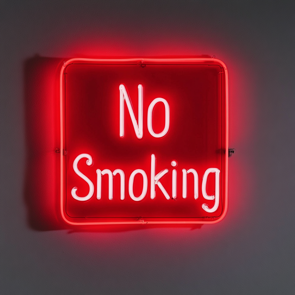 "No Smoking" - Red Neon Sign, 24 Inches