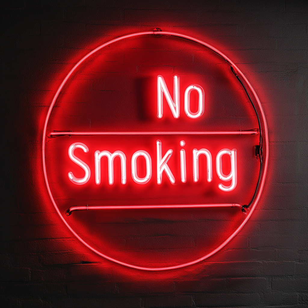 "No Smoking" - Red Neon Sign, 24 Inches