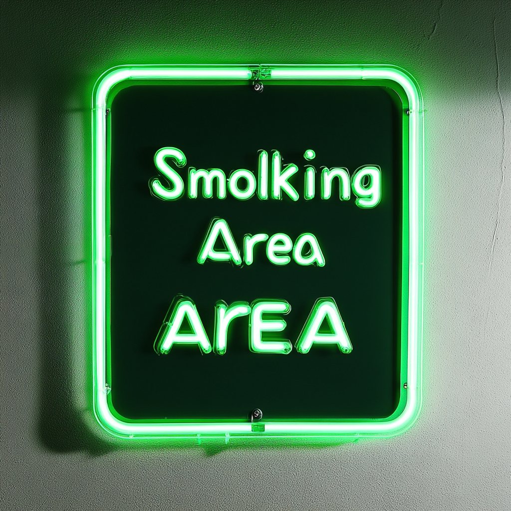 No Smoking Area - Green Neon Sign, 24 Inches