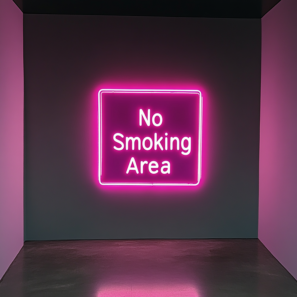 No Smoking Area - Pink Neon Sign, 18 Inches