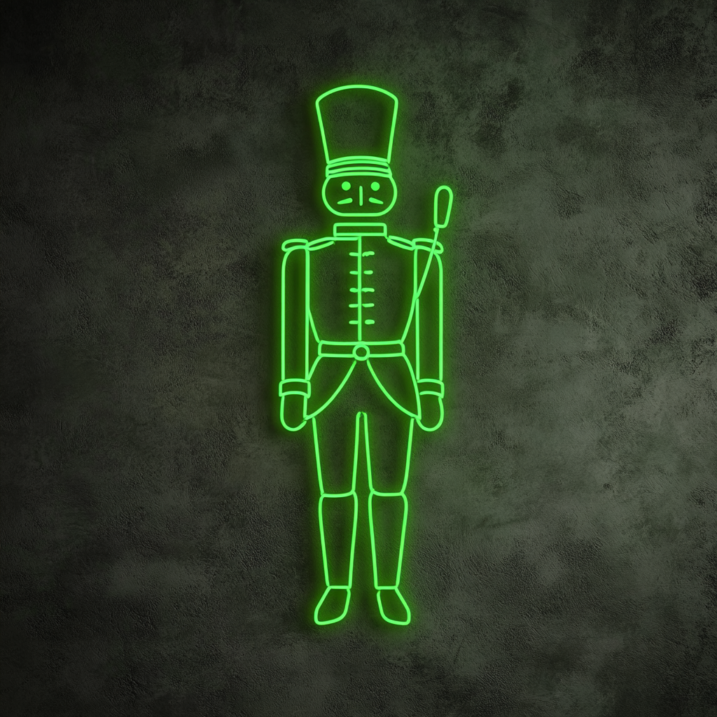 Nut Cracker - Green Neon Sign, 24 Inches