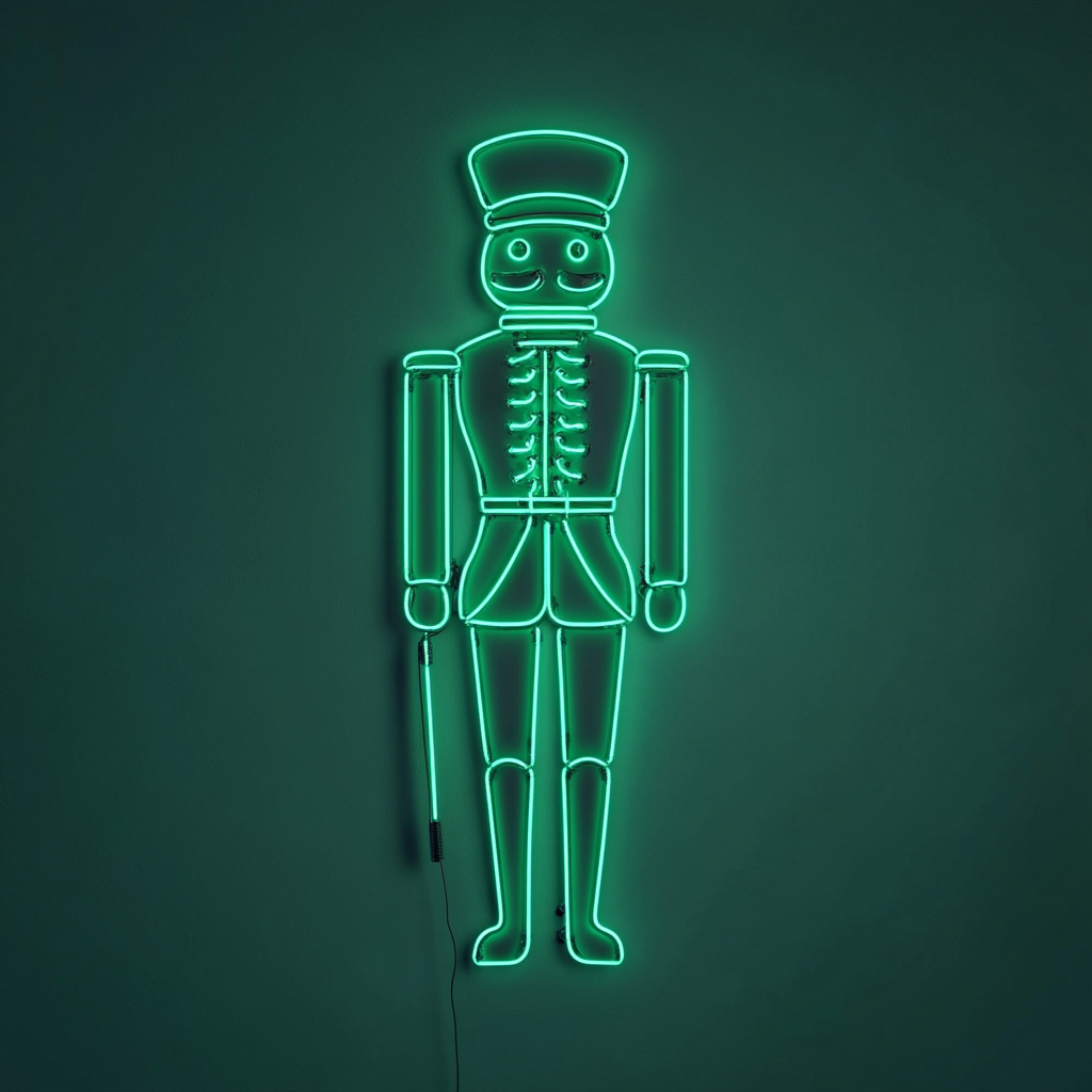 Nut Cracker - Green Neon Sign, 24 Inches
