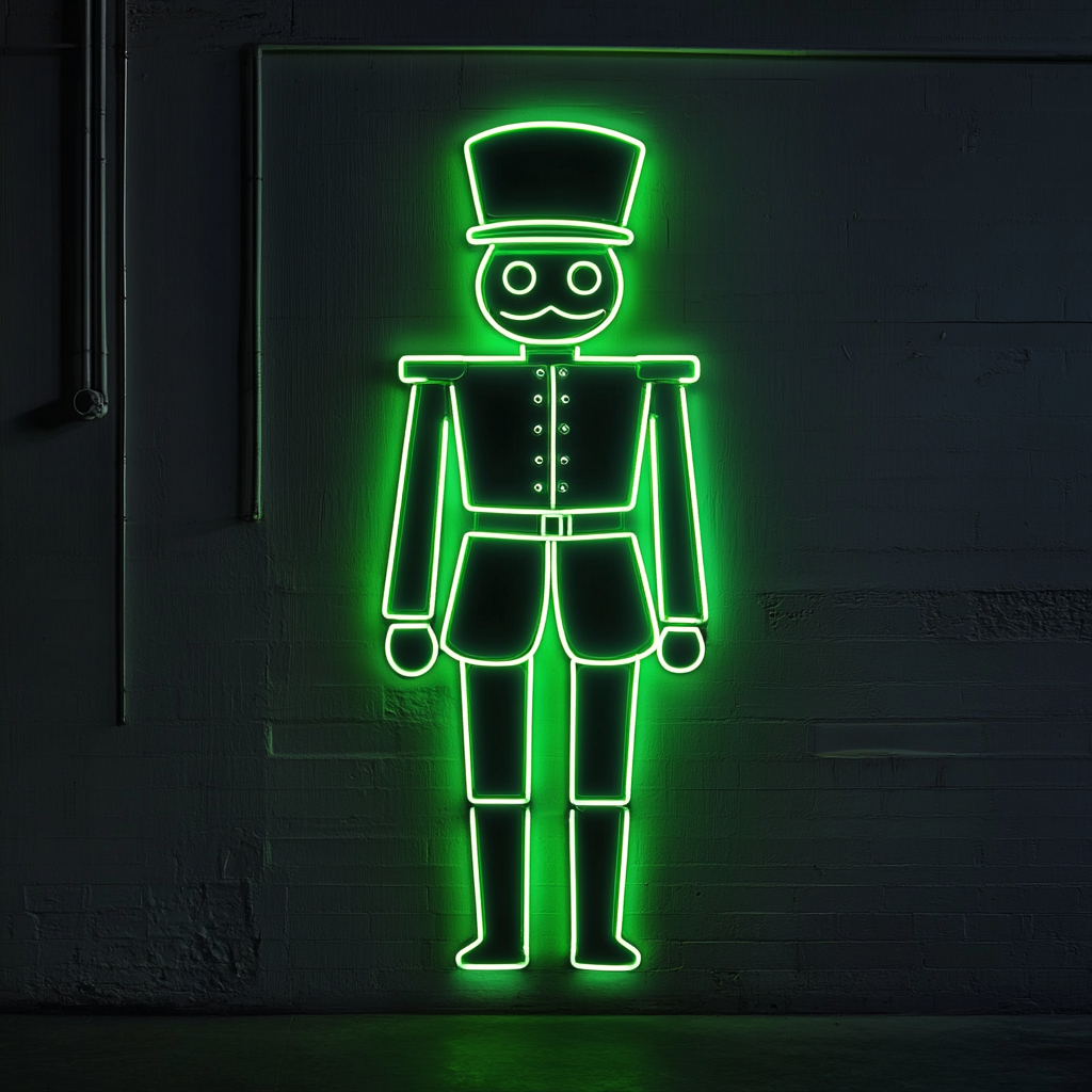 Nut Cracker - Green Neon Sign, 24 Inches