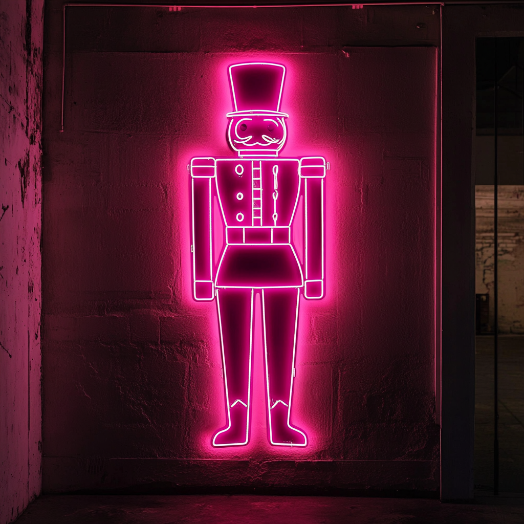Nut Cracker - Pink Neon Sign, 18 Inches