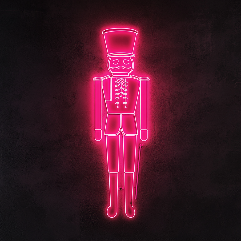 Nut Cracker - Pink Neon Sign, 18 Inches