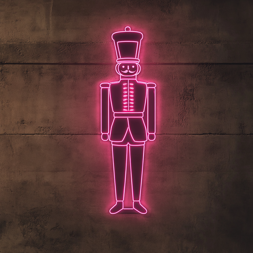 Nut Cracker - Pink Neon Sign, 18 Inches