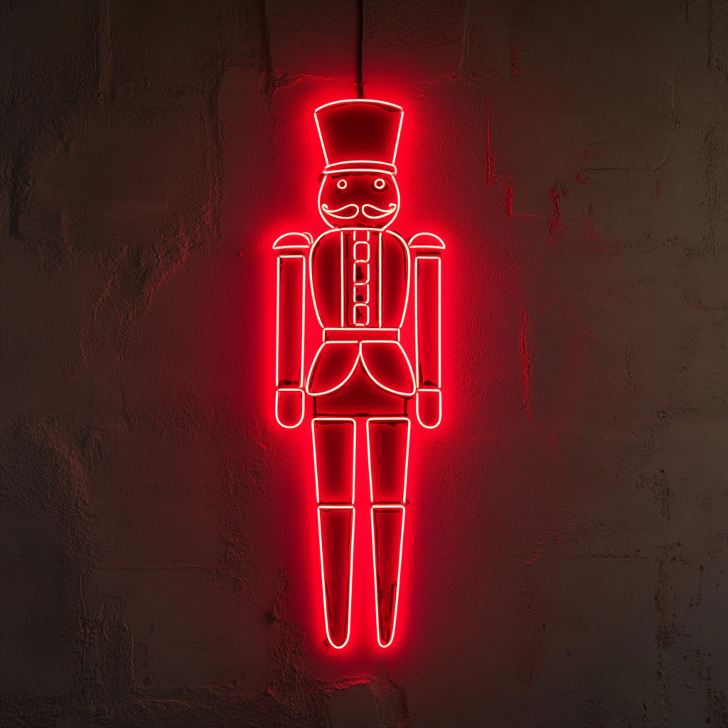 Nut Cracker - Red Neon Sign, 18 Inches