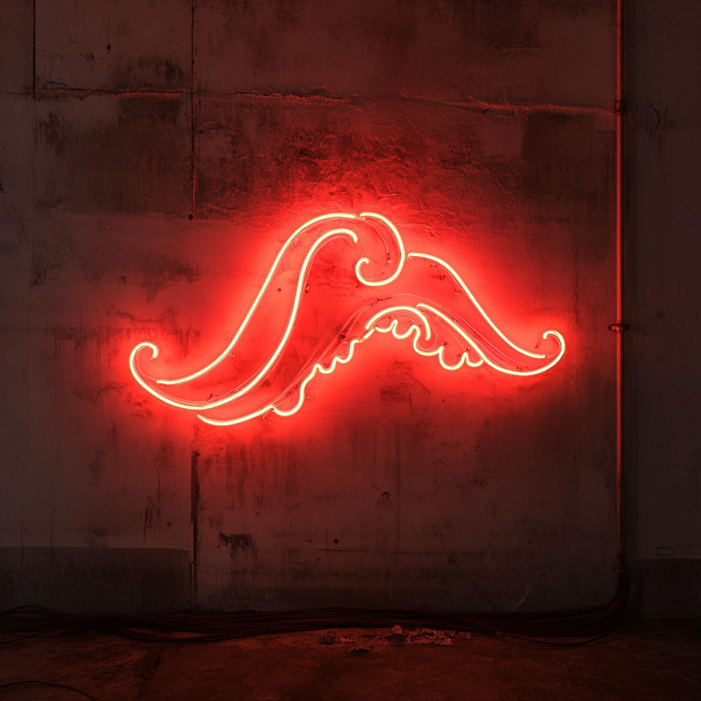 Ocean Wave - Red Neon Sign, 18 Inches