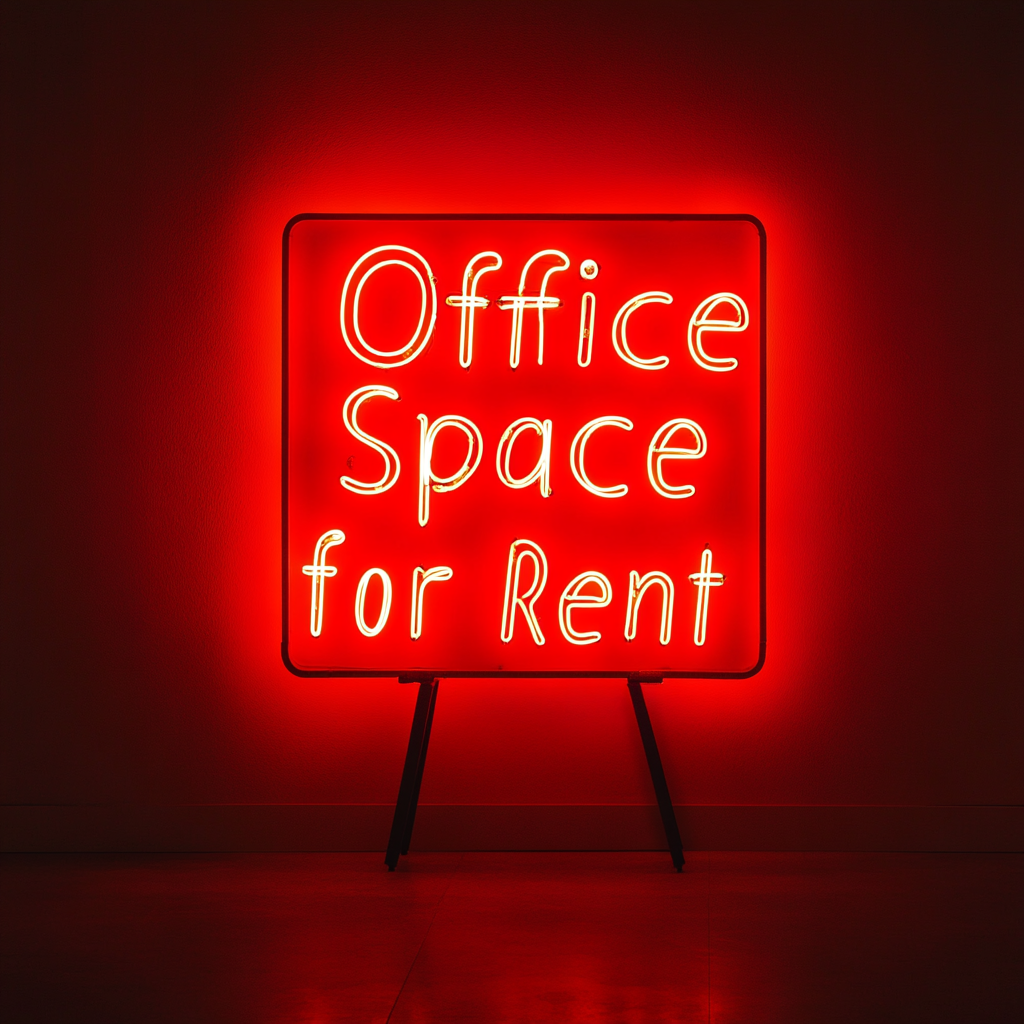 "Office Space for Rent" - Red Neon Sign, 24 Inches