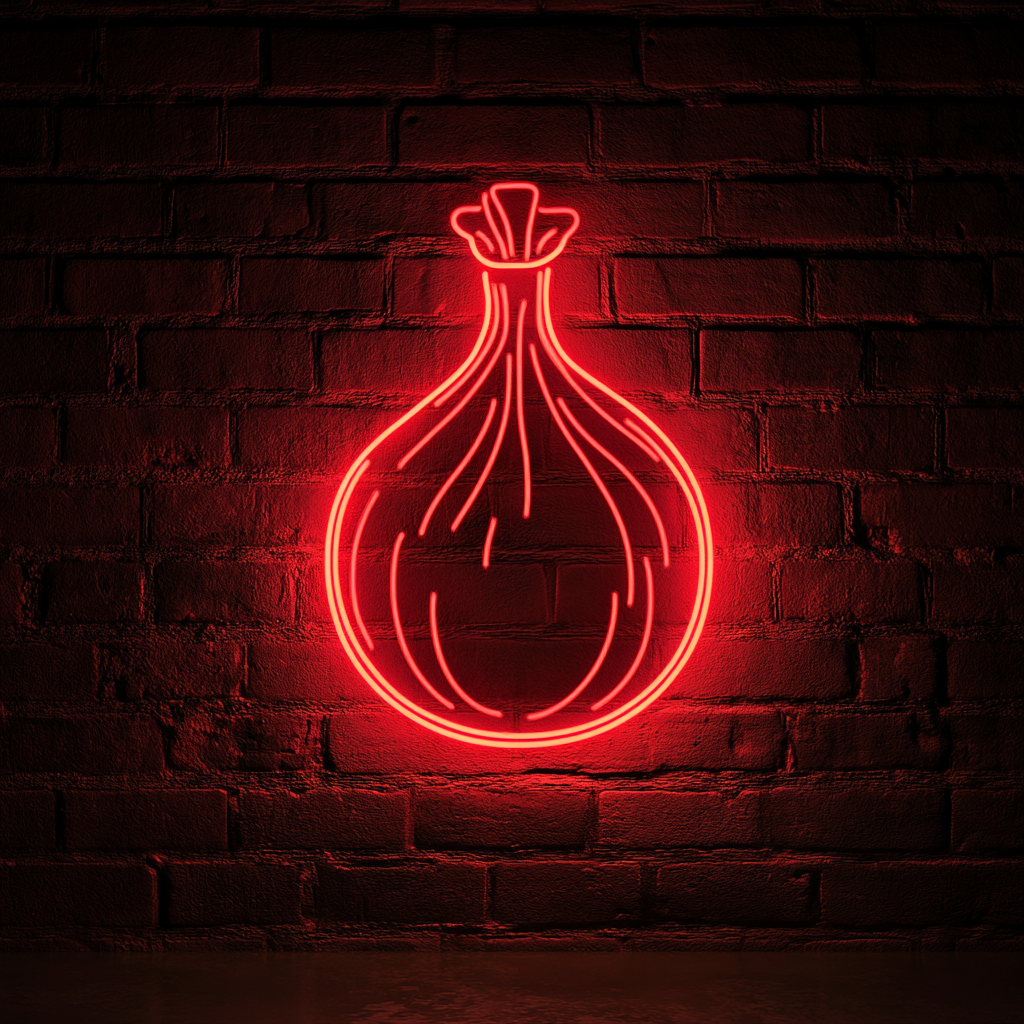 Onion - Red Neon Sign, 24 Inches