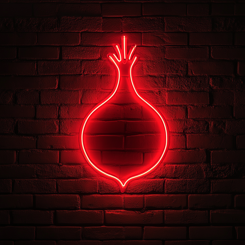 Onion - Red Neon Sign, 24 Inches