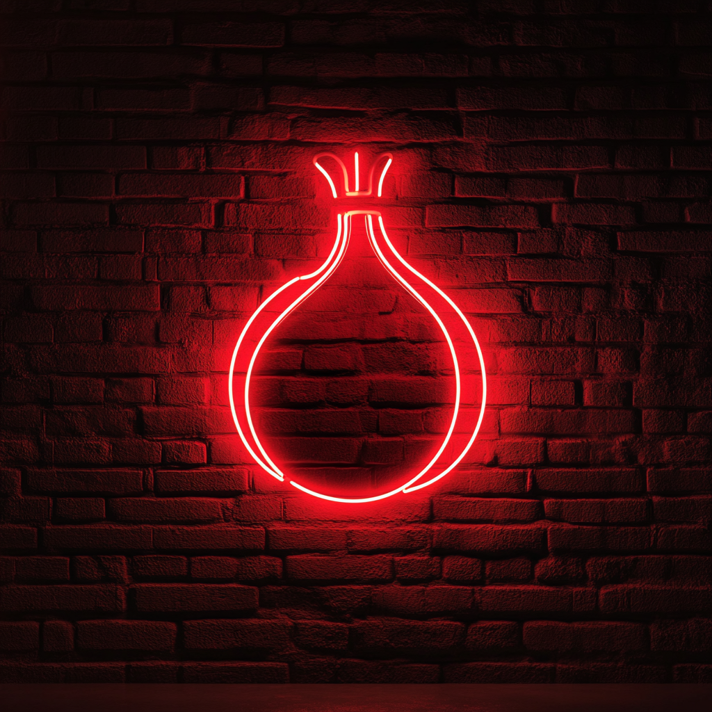 Onion - Red Neon Sign, 18 Inches