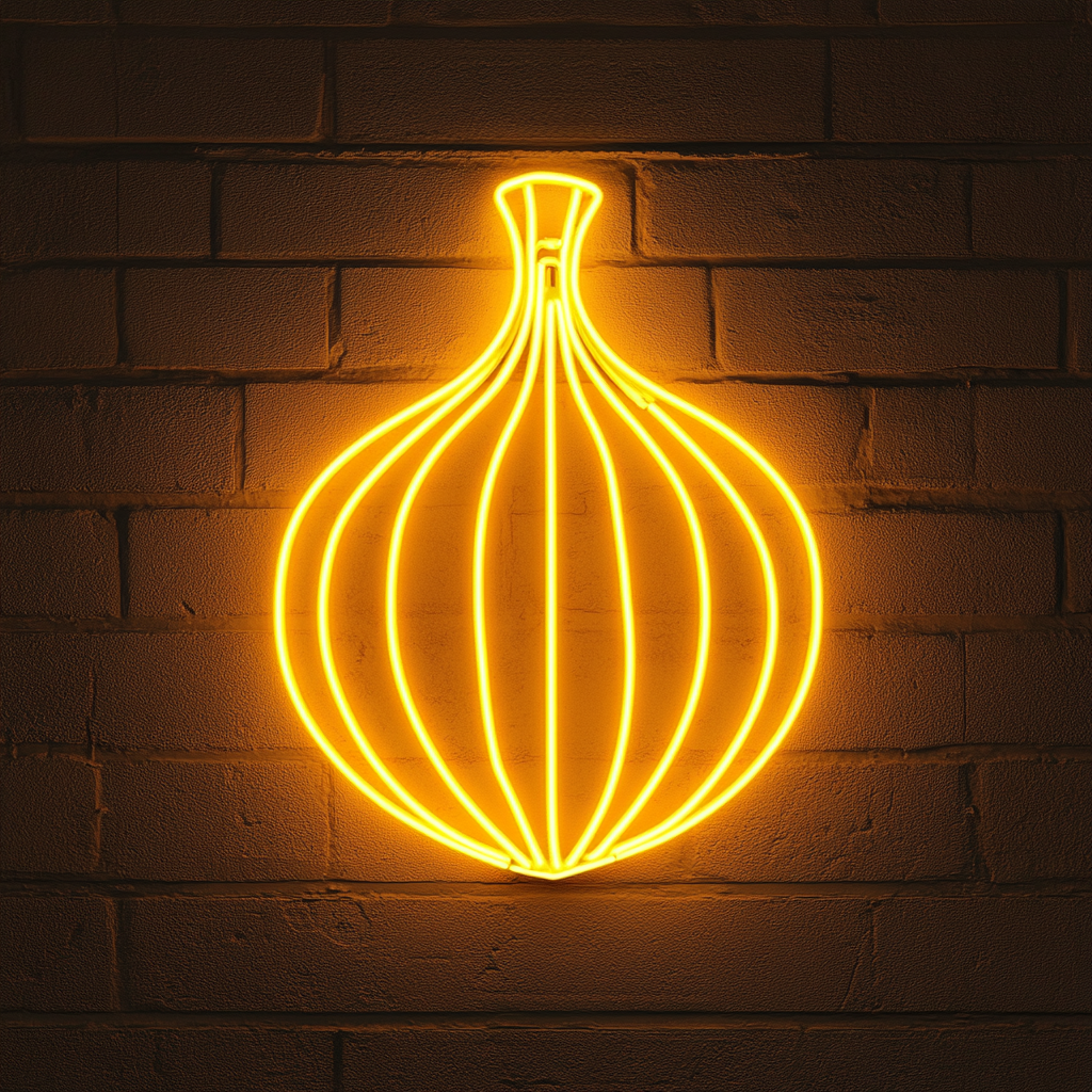 Onion - Yellow Neon Sign, 18 Inches