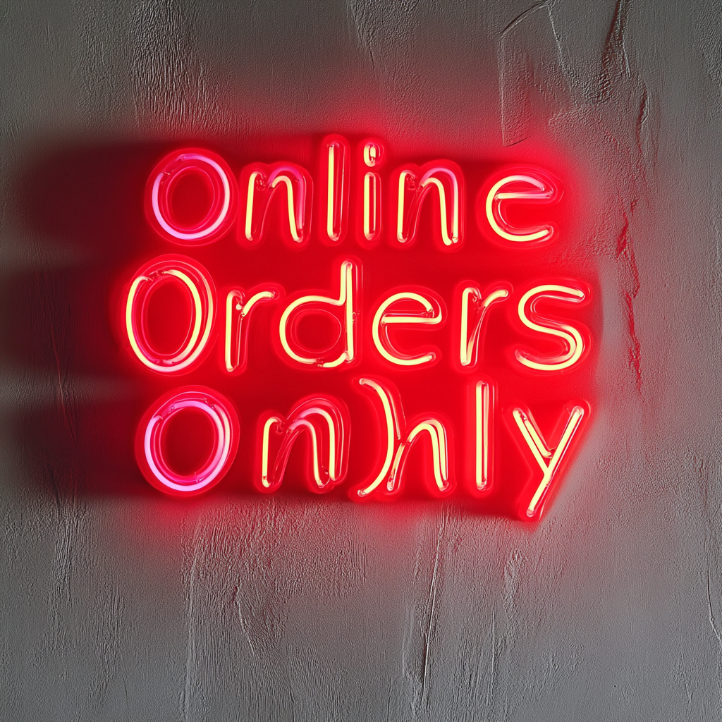 Online Orders Only - Red Neon Sign, 18 Inches