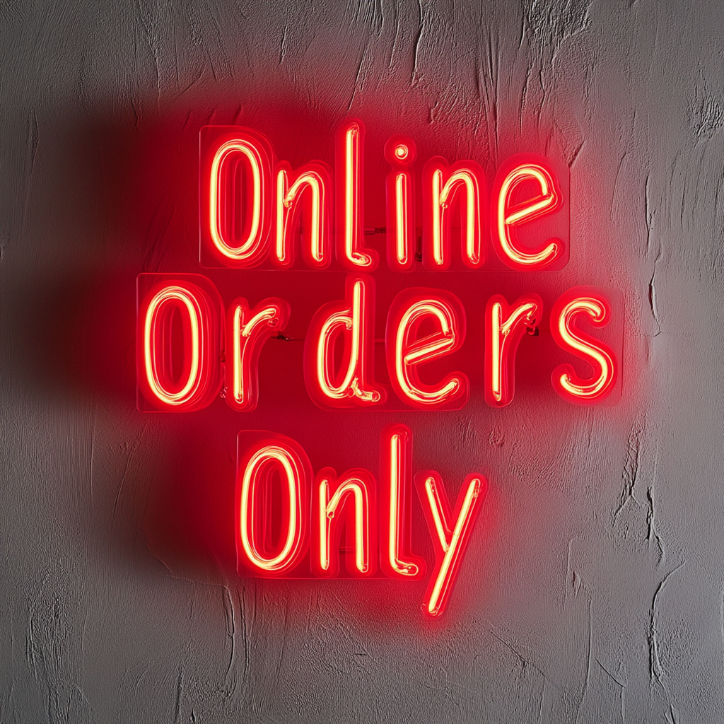 Online Orders Only - Red Neon Sign, 24 Inches