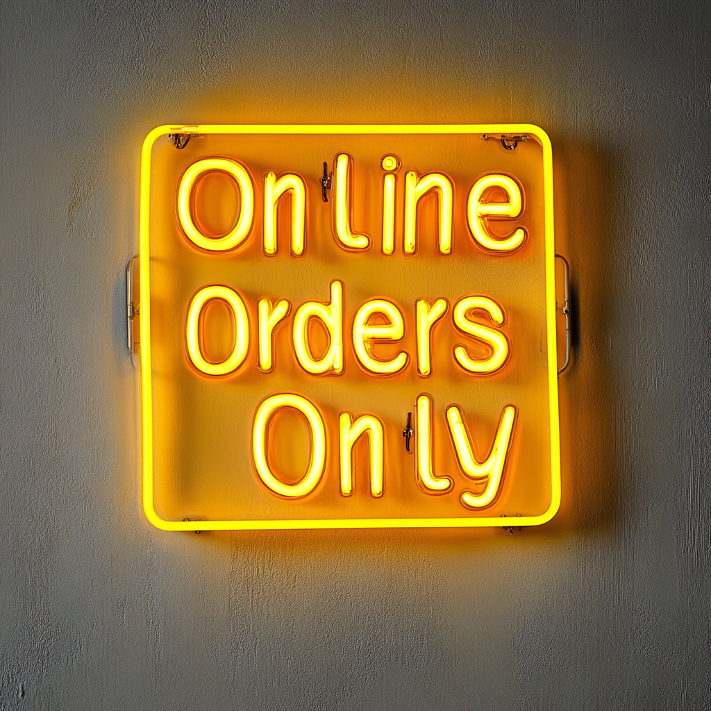 Online Orders Only - Yellow Neon Sign, 18 Inches