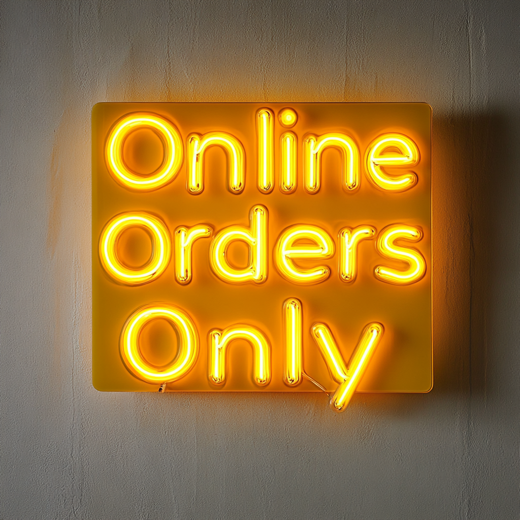 Online Orders Only - Yellow Neon Sign, 24 Inches