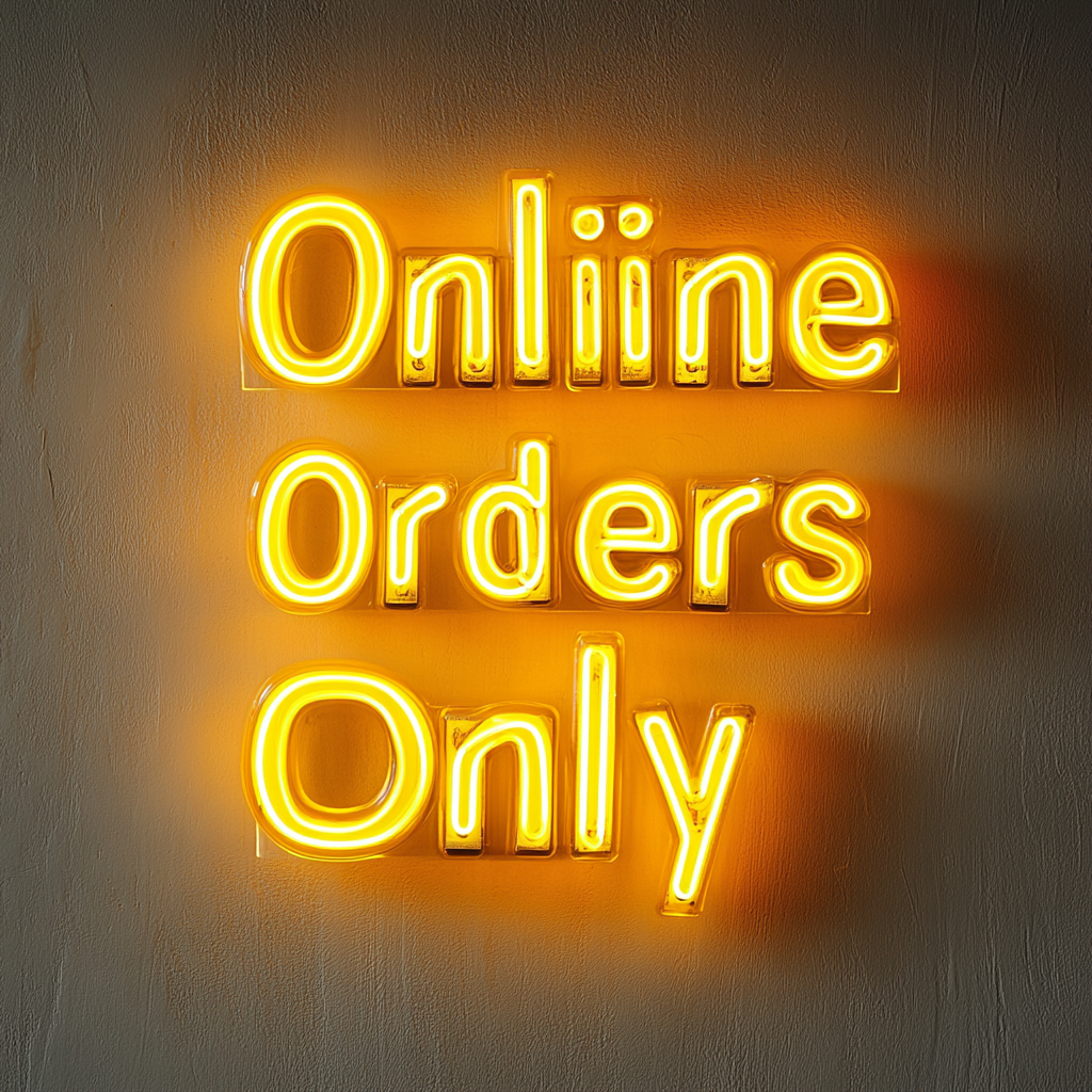 Online Orders Only - Yellow Neon Sign, 24 Inches