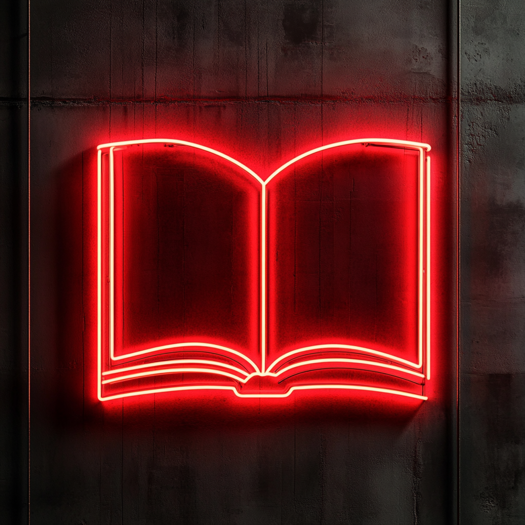 Open Book - Red Neon Sign, 18 Inches
