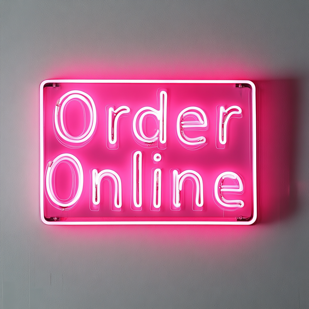 Order Online - Pink Neon Sign, 24 Inches