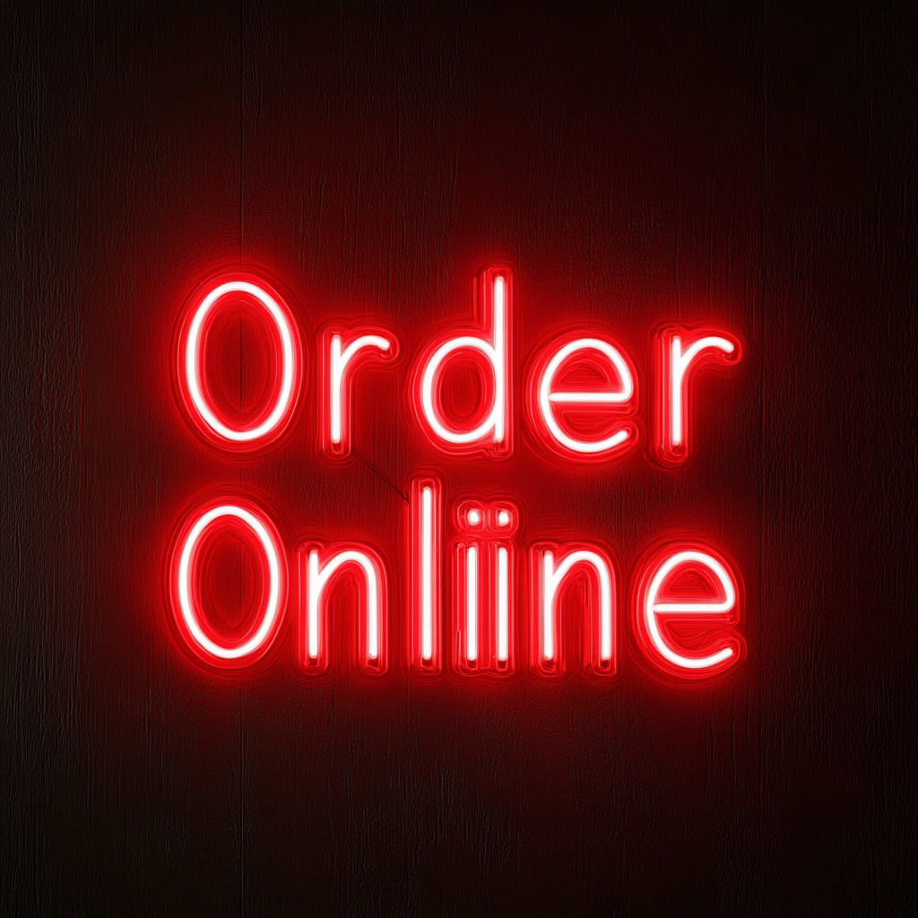 Order Online - Red Neon Sign, 18 Inches