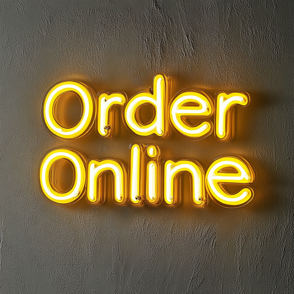 Order Online - Yellow Neon Sign, 18 Inches