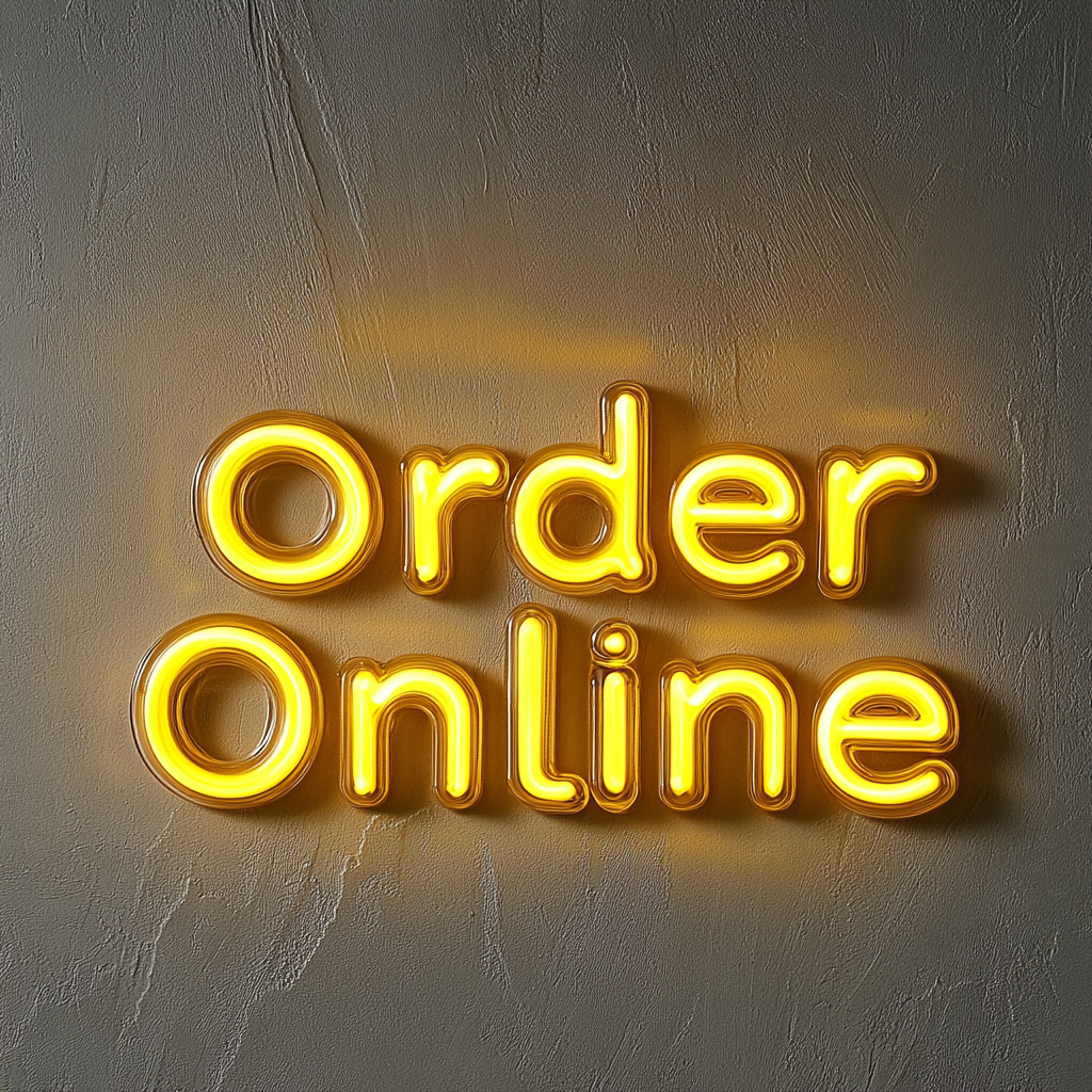 Order Online - Yellow Neon Sign, 24 Inches