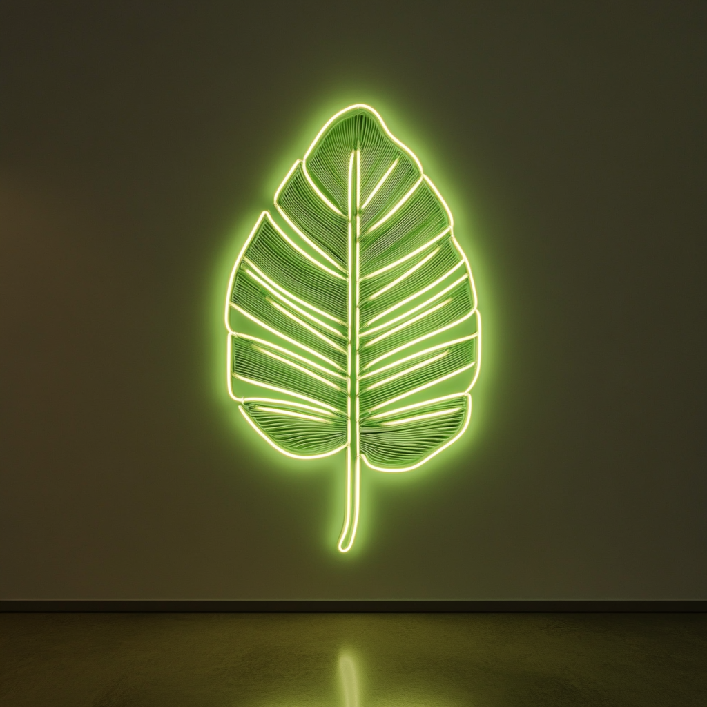Palm Leaf - Green Neon Sign, 24 Inches