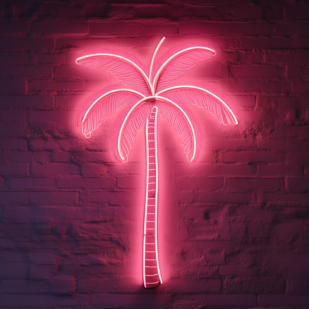 Palm Tree - Pink Neon Sign, 18 Inches