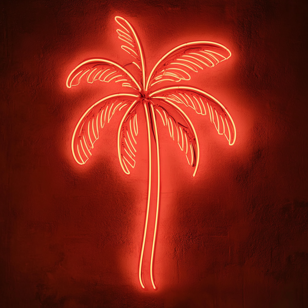 Palm Tree - Red Neon Sign, 18 Inches