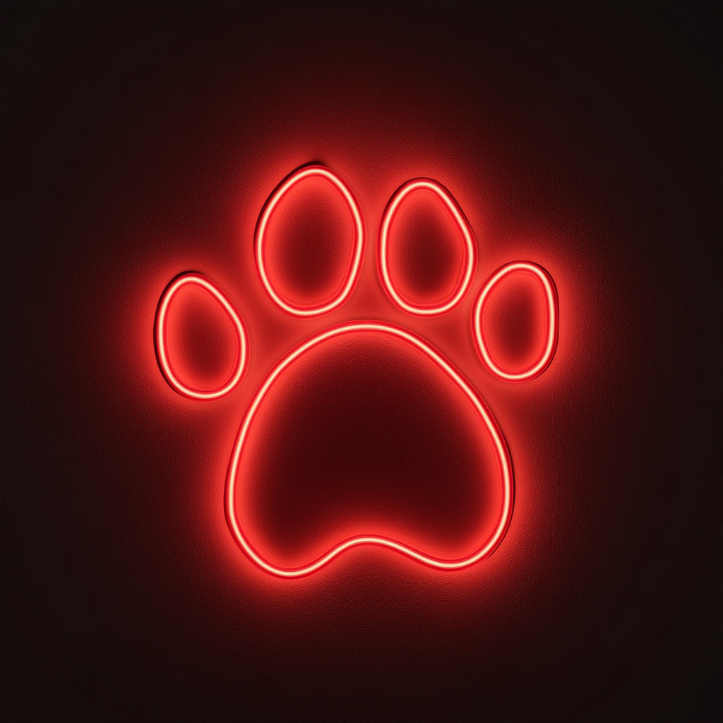 Paw - Red Neon Sign, 24 Inches
