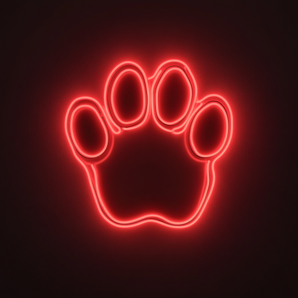 Paw - Red Neon Sign, 24 Inches