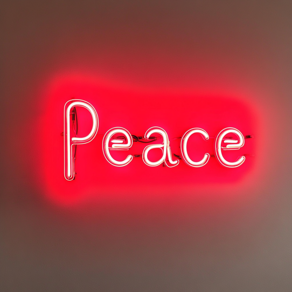 Peace - Red Neon Sign, 18 Inches