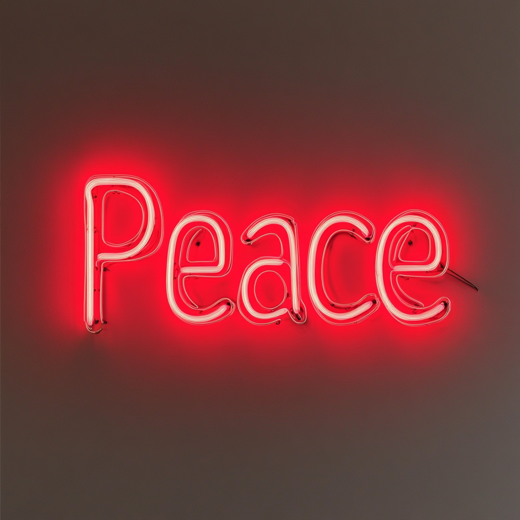 Peace - Red Neon Sign, 18 Inches