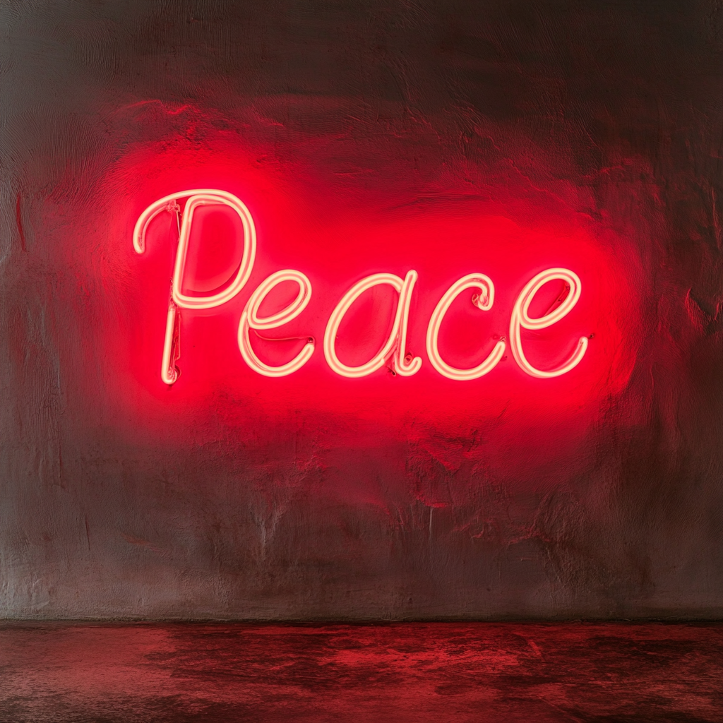 Peace - Red Neon Sign, 24 Inches