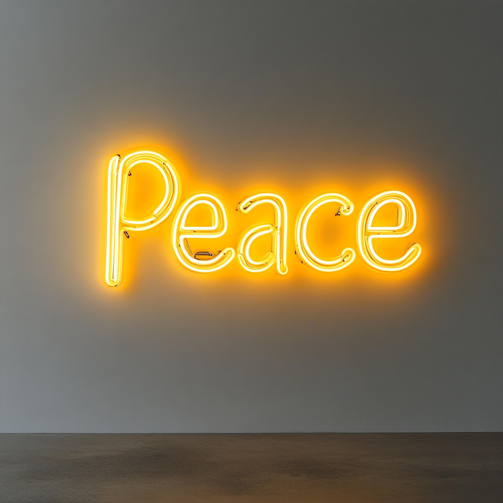 Peace - Yellow Neon Sign, 24 Inches
