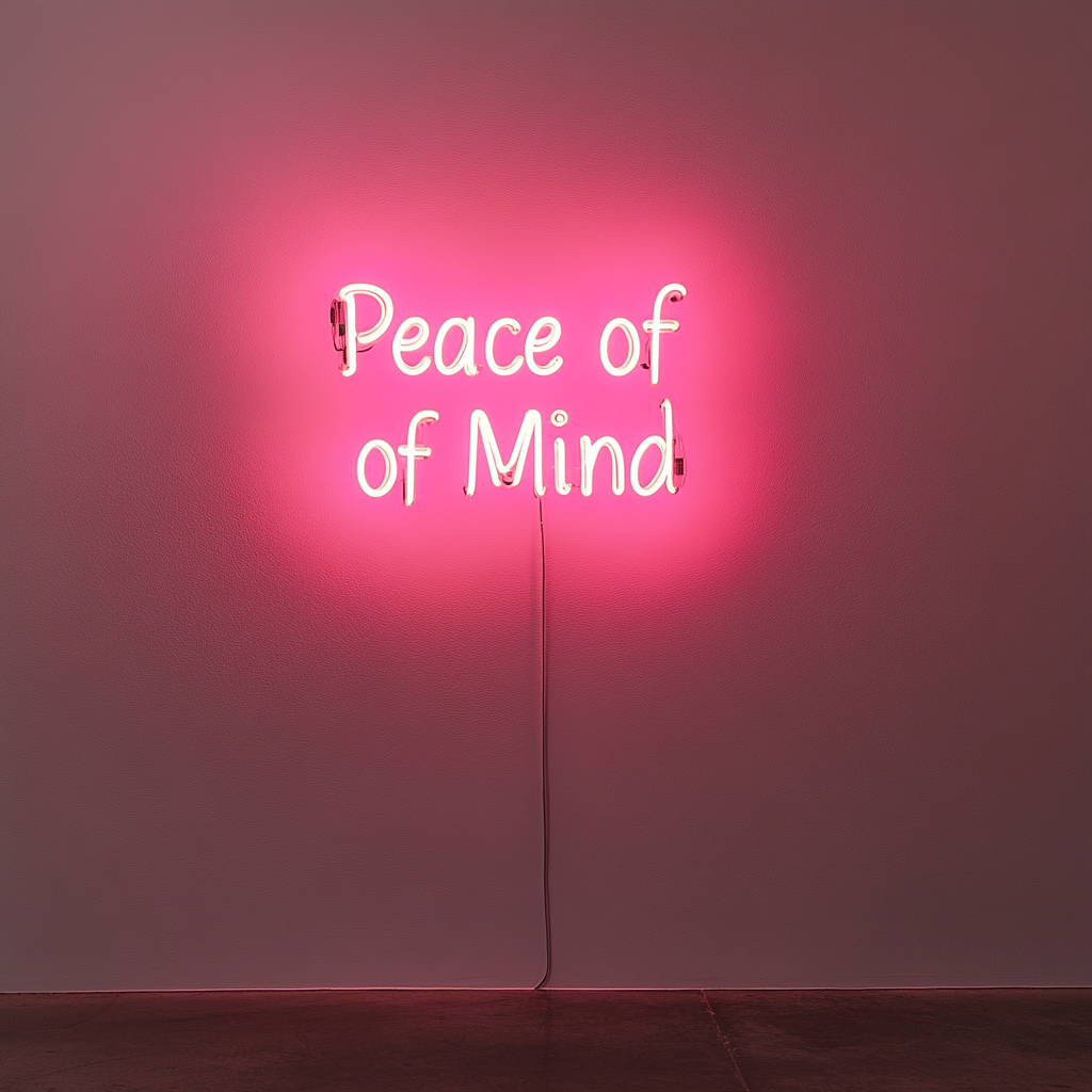 Peace of Mind - Pink Neon Sign, 24 Inches