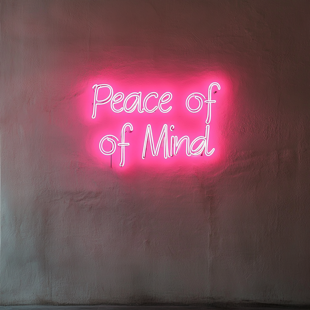 Peace of Mind - Pink Neon Sign, 24 Inches