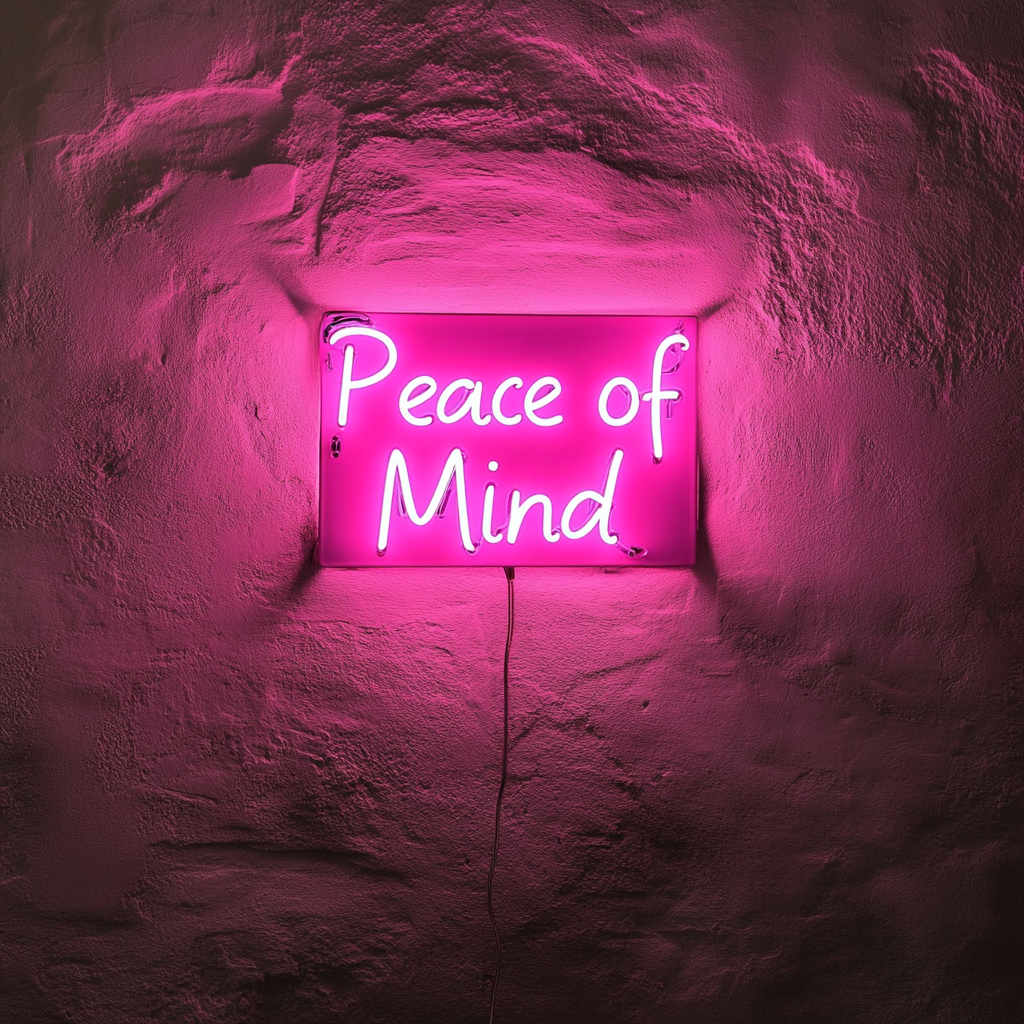 Peace of Mind - Pink Neon Sign, 24 Inches