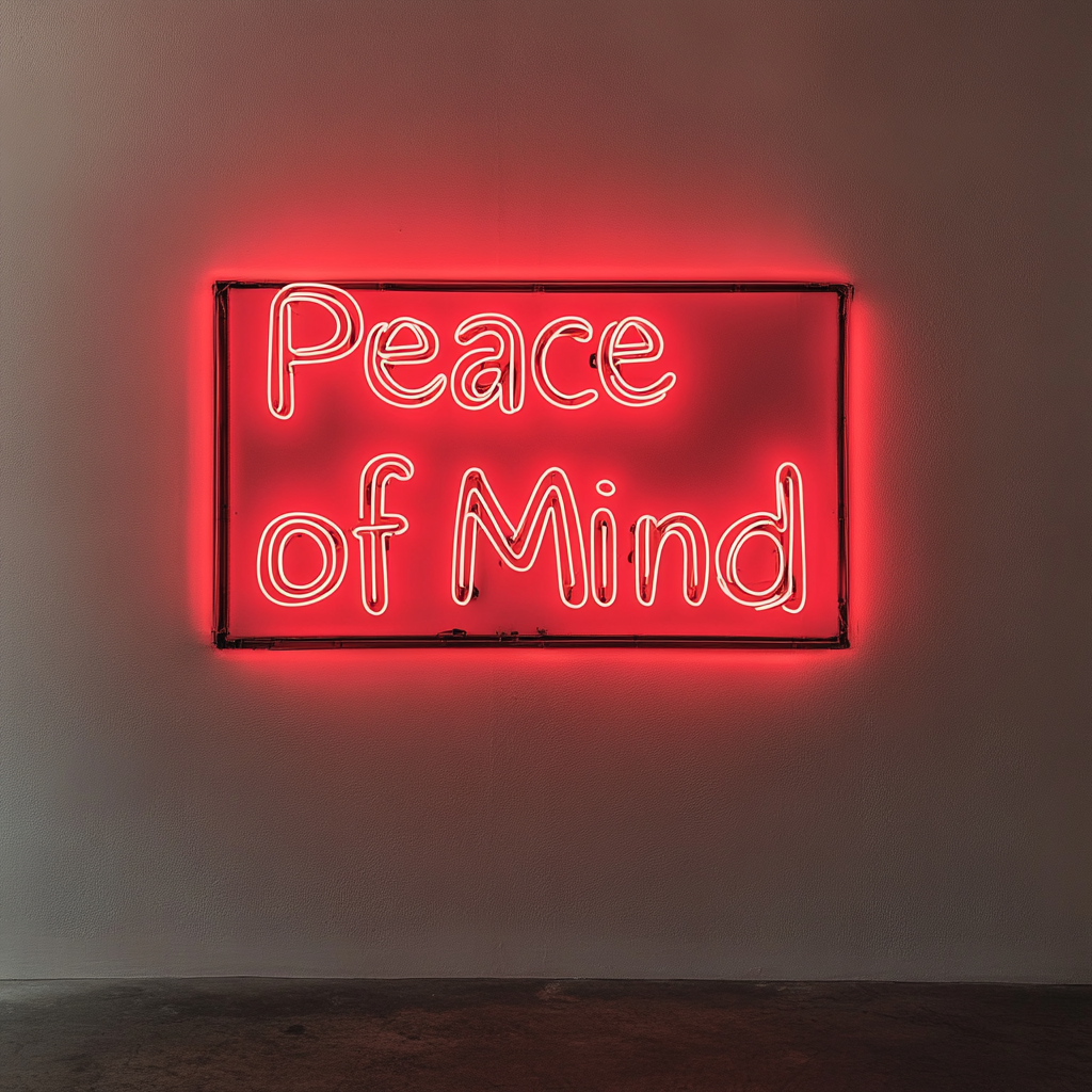 Peace of Mind - Red Neon Sign, 24 Inches
