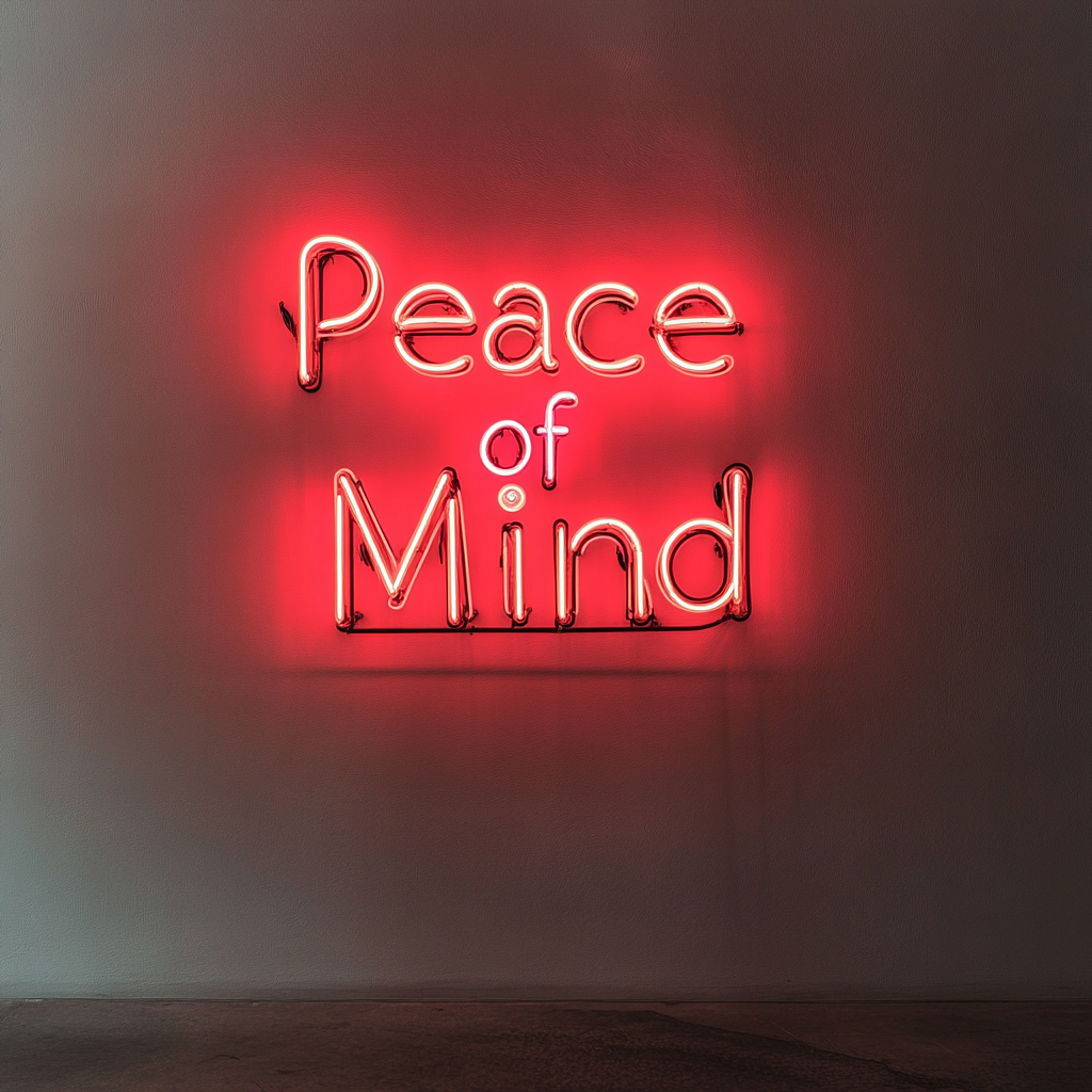 Peace of Mind - Red Neon Sign, 24 Inches
