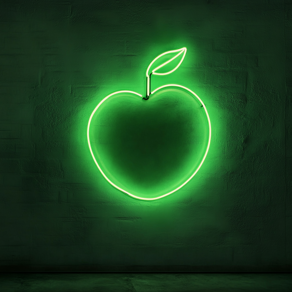 Peach - Green Neon Sign, 18 Inches