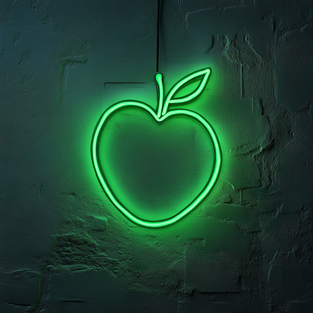 Peach - Green Neon Sign, 24 Inches