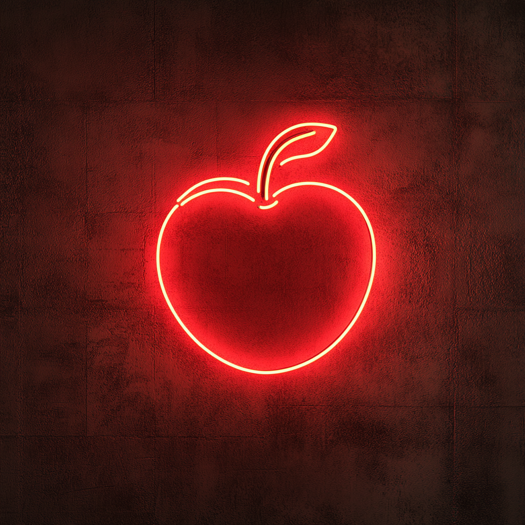 Peach - Red Neon Sign, 18 Inches