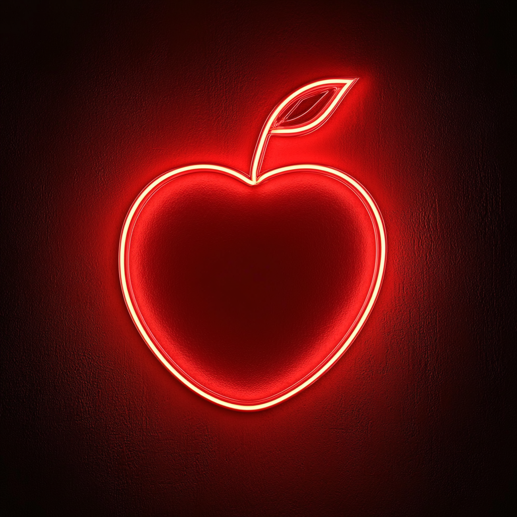 Peach - Red Neon Sign, 24 Inches