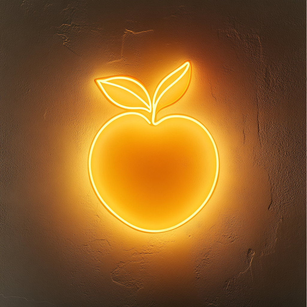 Peach - Yellow Neon Sign, 18 Inches