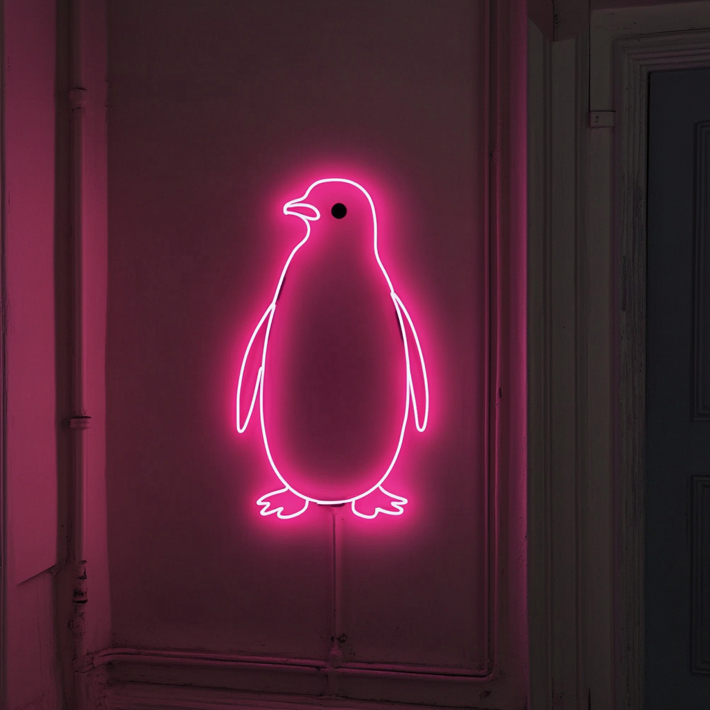 Penguin - Pink Neon Sign, 18 Inches